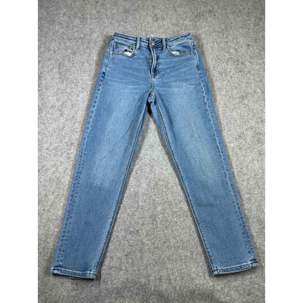 American Eagle Mom Jean Women 4 Blue Stretch High Rise Tapered Denim